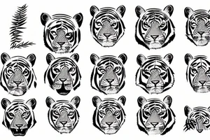 Tiger runs through bamboo forest tattoo idea