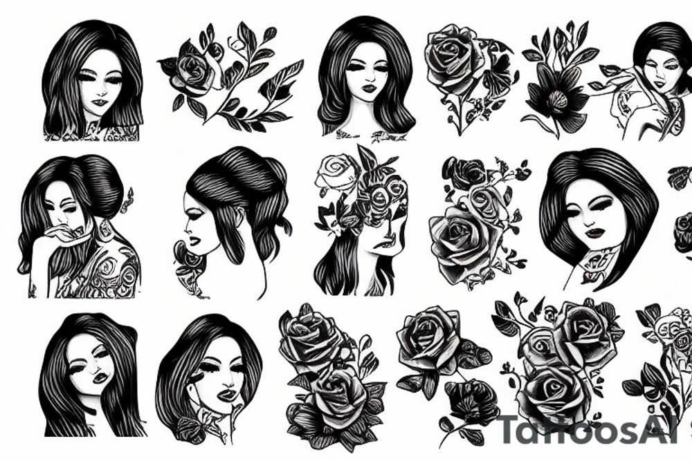 moaning woman tattoo idea