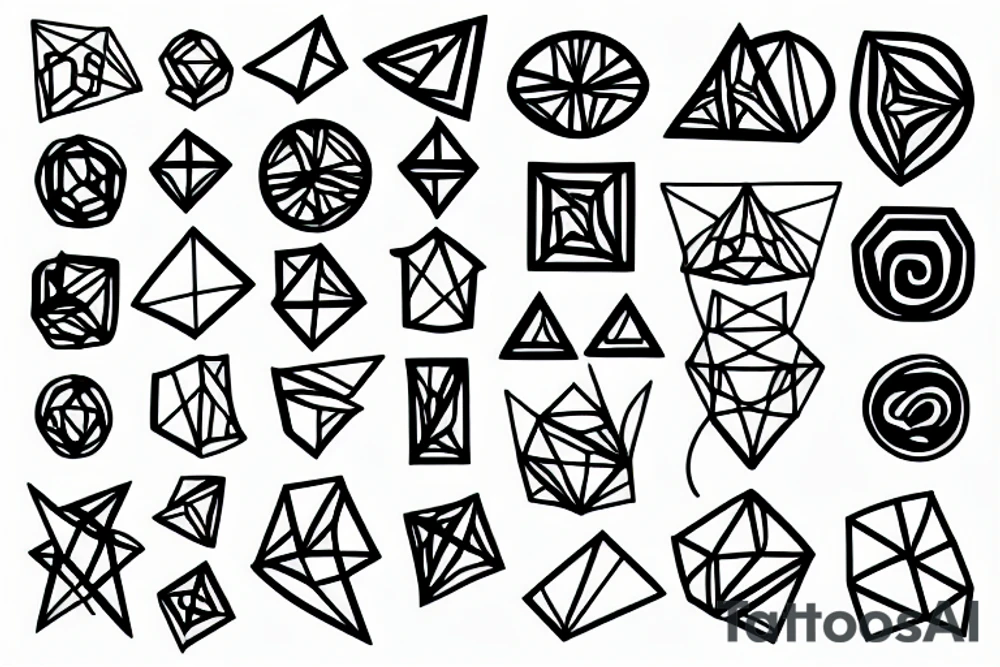 Abstract geometric shapes tattoo idea