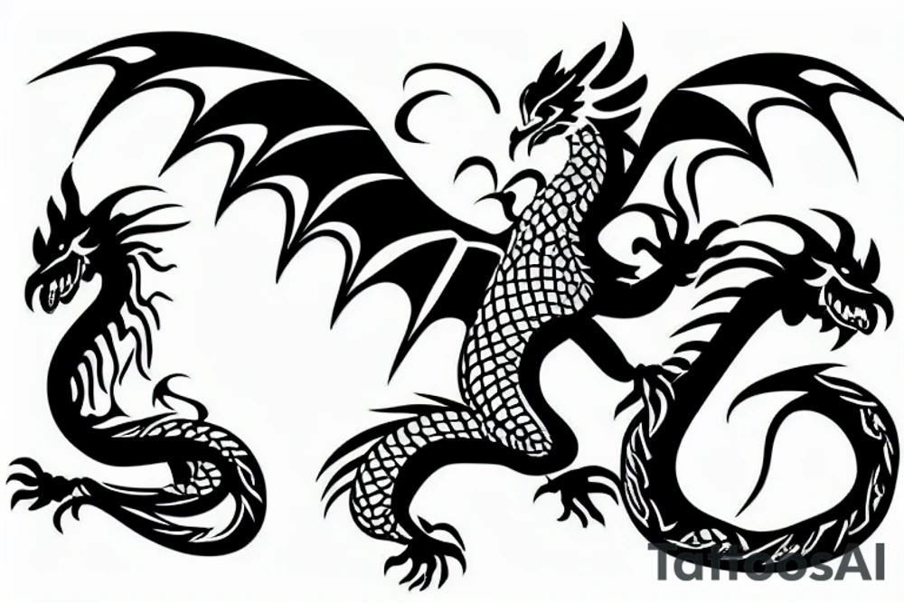 Dragon eating a chicken tattoo idea