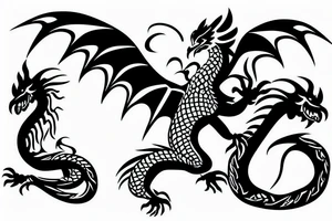 Dragon eating a chicken tattoo idea