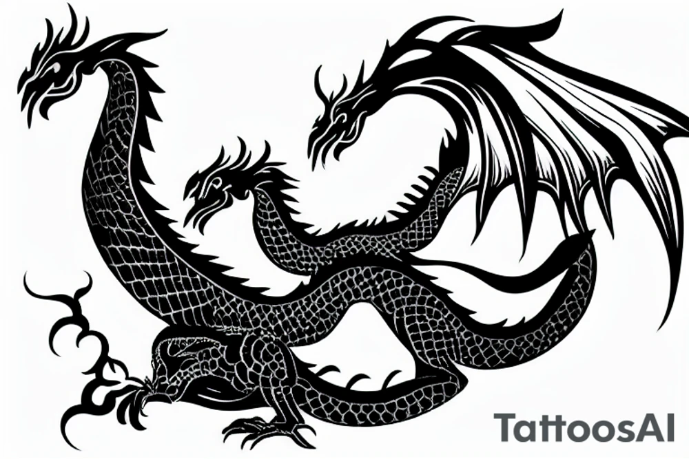 Dragon eating a chicken tattoo idea