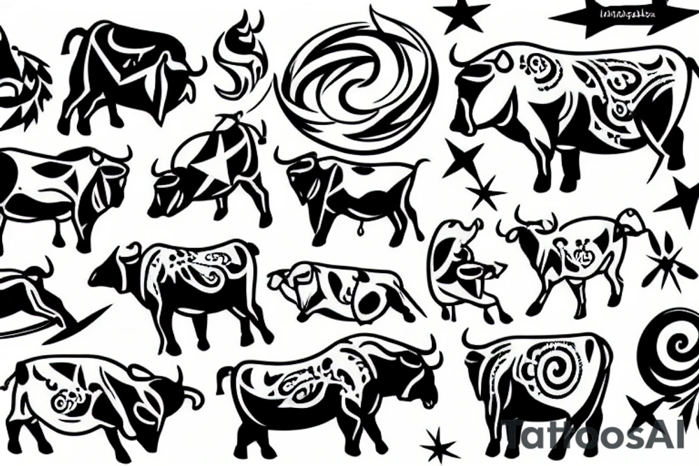 bull dancing in the stars tattoo idea