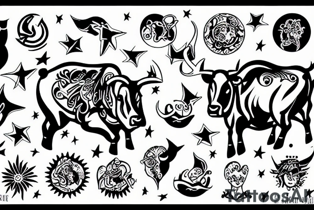 bull dancing in the stars tattoo idea