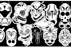 insect angry face tattoo idea