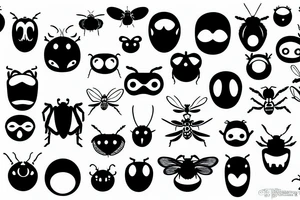 insect angry face tattoo idea