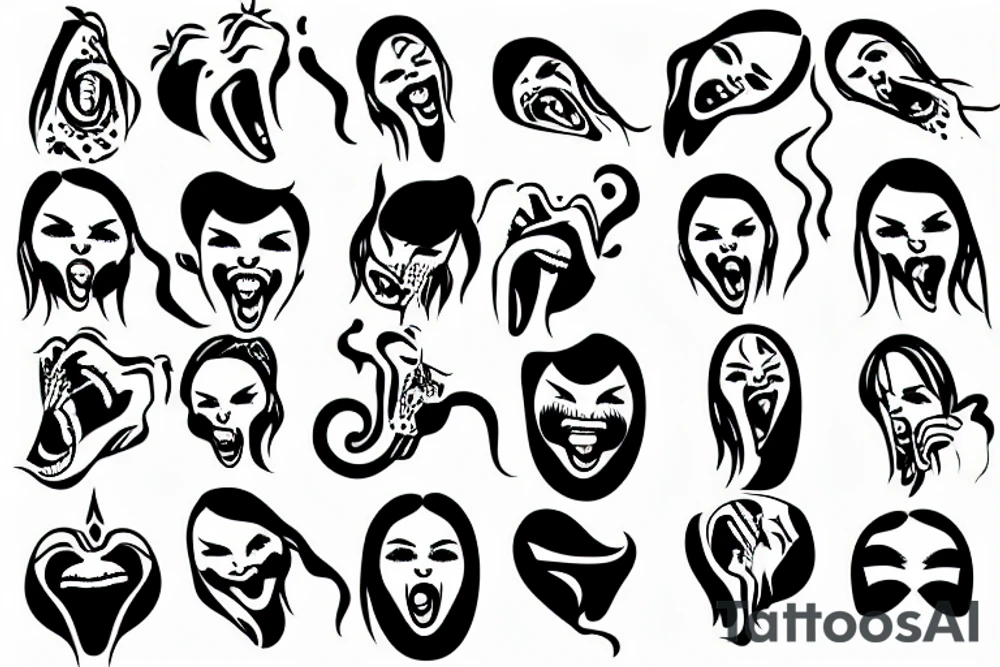 screaming 
woman tattoo idea