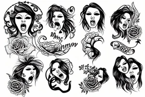 screaming 
woman tattoo idea