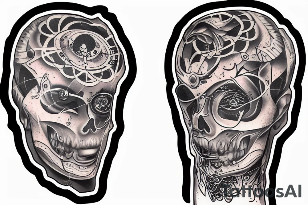 A tattoo-ai that has come self-aware tattoo idea