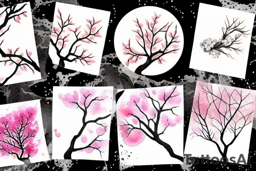 Sakura tree branch tattoo idea