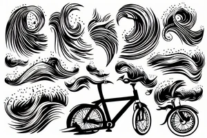Wave with bike tattoo idea