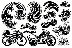 Wave with bike tattoo idea