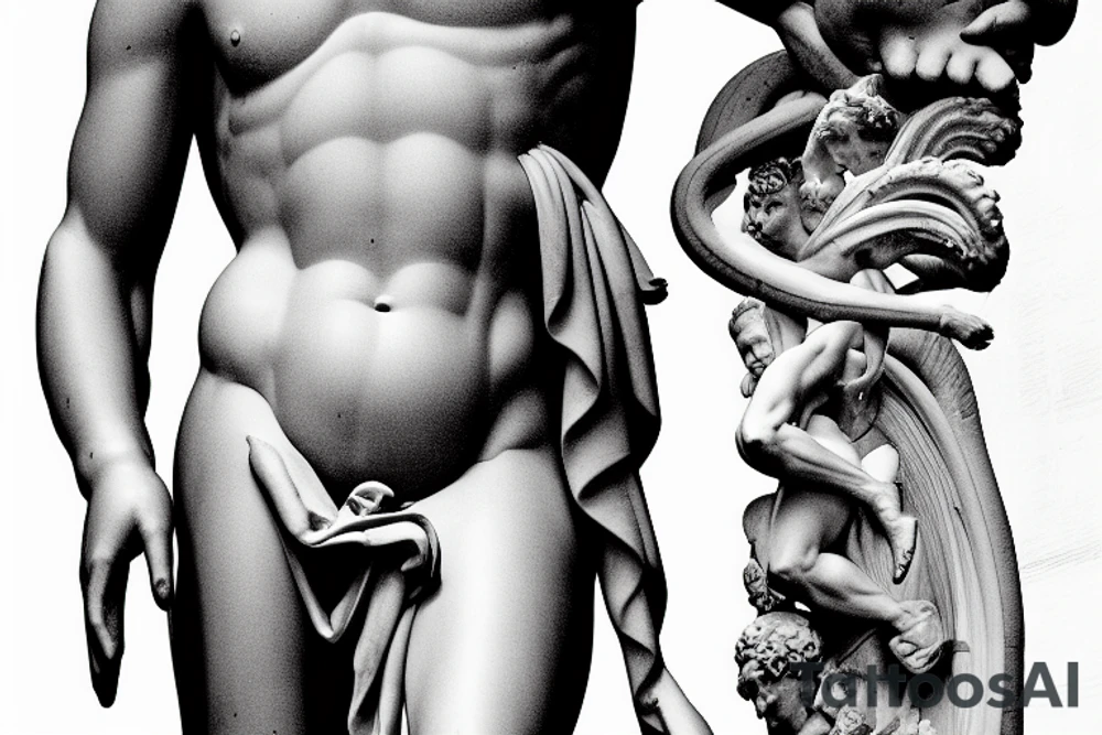 the David from Michelangelo under construction, surrounded by the golden-ratio tattoo idea the David from Michelangelo under construction, surrounded by the golden-ratio tattoo idea