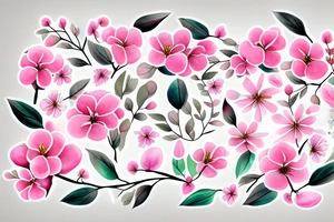 Sakura flowers on a branch pastel tones tattoo idea