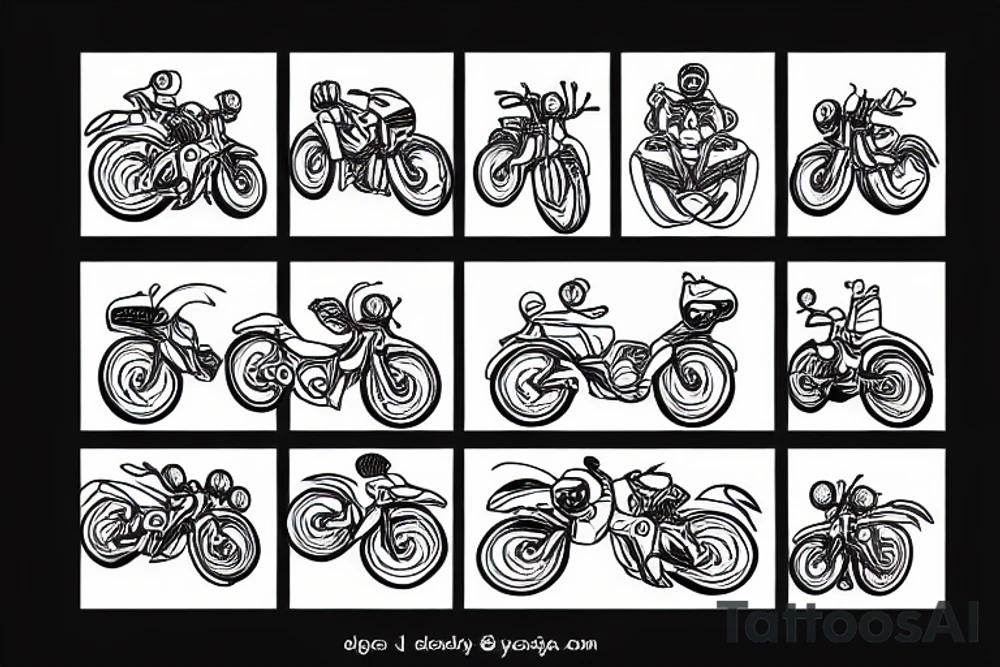 Wave with bike tattoo idea