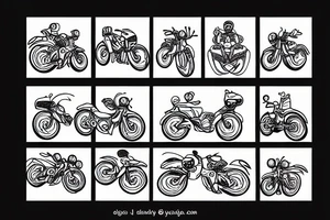 Wave with bike tattoo idea