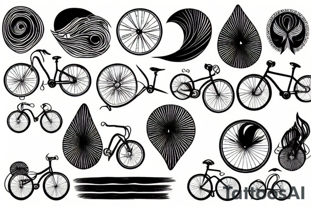 Wave with bike tattoo idea