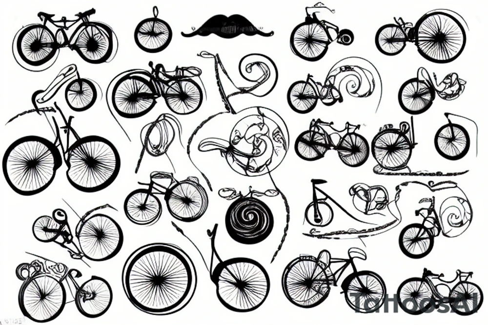 Wave with bike tattoo idea
