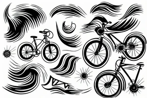 Wave with bike tattoo idea