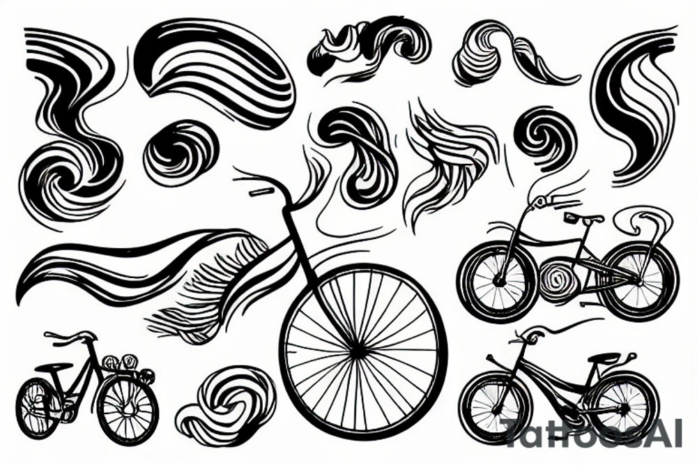 Wave with bike tattoo idea