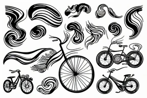 Wave with bike tattoo idea