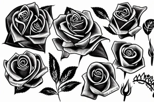 a drawn rose tattoo idea