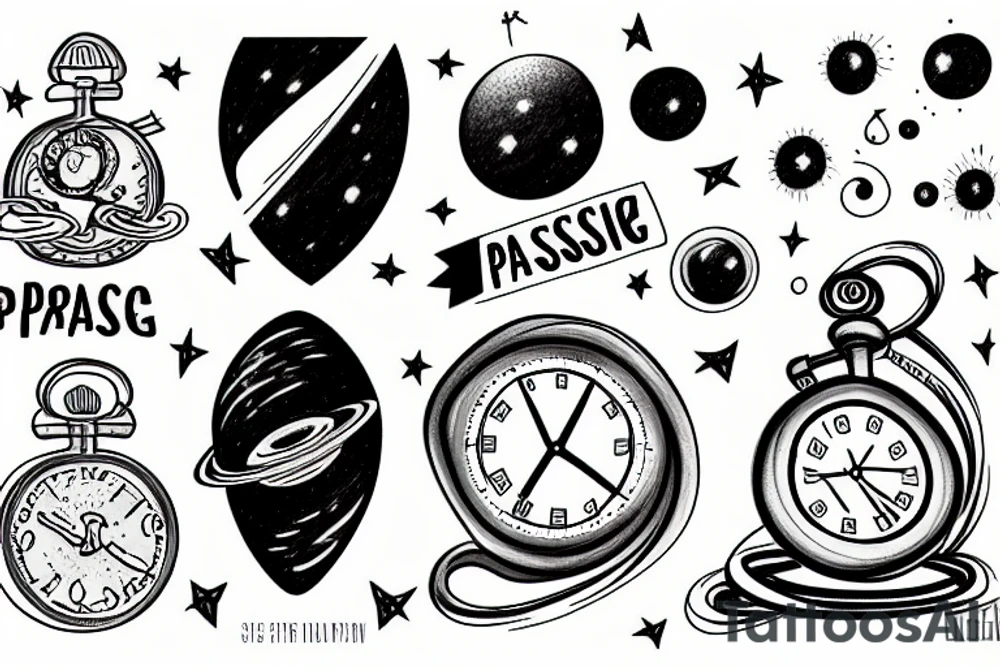 passing of time in a galaxy tattoo idea