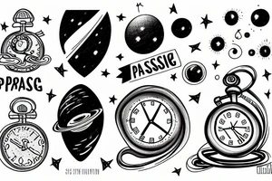 passing of time in a galaxy tattoo idea