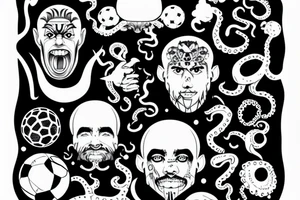 octopus with Leo Messi's soccer player face tattoo idea