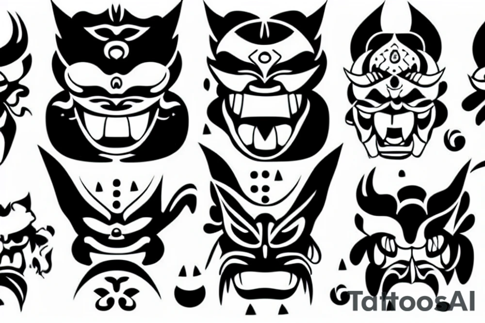 A japanese oni mask tattoo idea