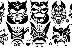 A japanese oni mask tattoo idea