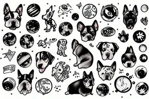 dog in space tattoo idea