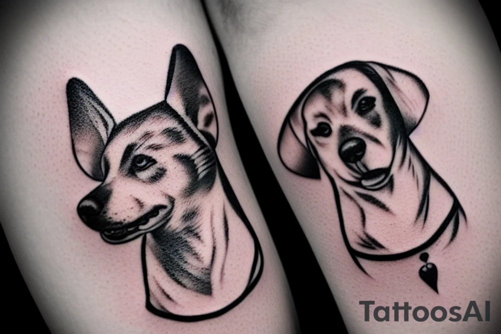 minimalistic dog tatto tattoo idea