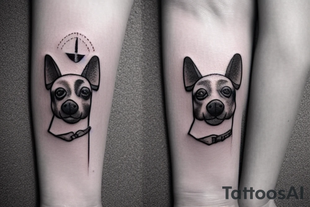 minimalistic dog tatto tattoo idea