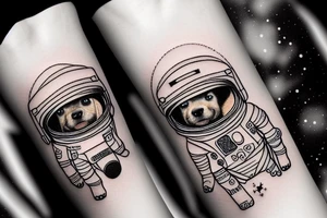dog astronaut with galaxy in space tattoo idea