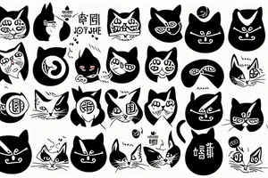 poker face of a cat tattoo idea