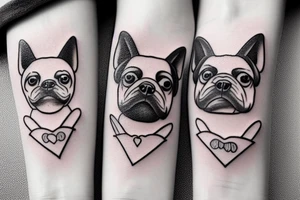 couples matching cute dog tattoo idea