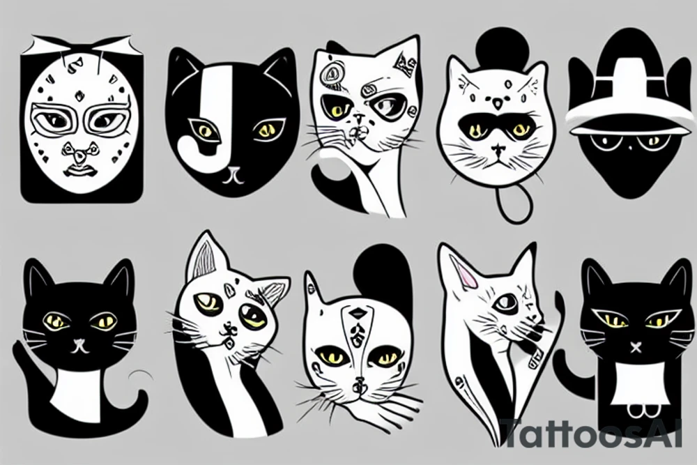 poker face cat tattoo idea