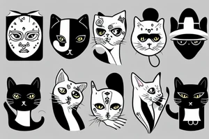 poker face cat tattoo idea