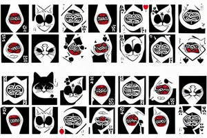 poker face cat tattoo idea