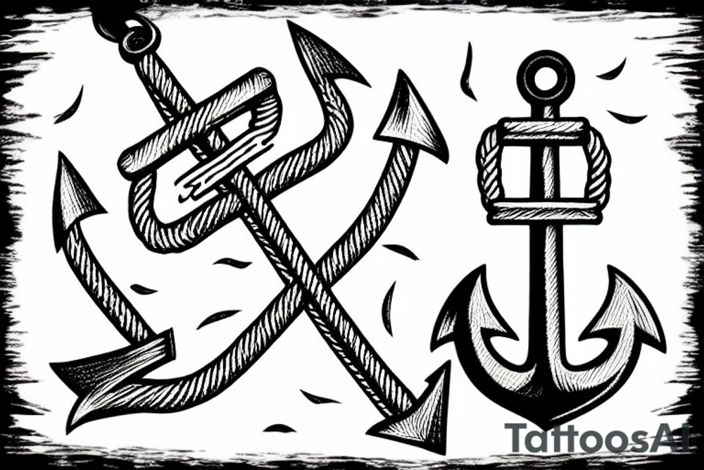 an anchor sinks with its ropes cut off tattoo idea
