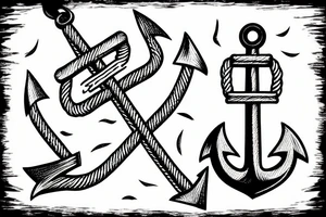 an anchor sinks with its ropes cut off tattoo idea