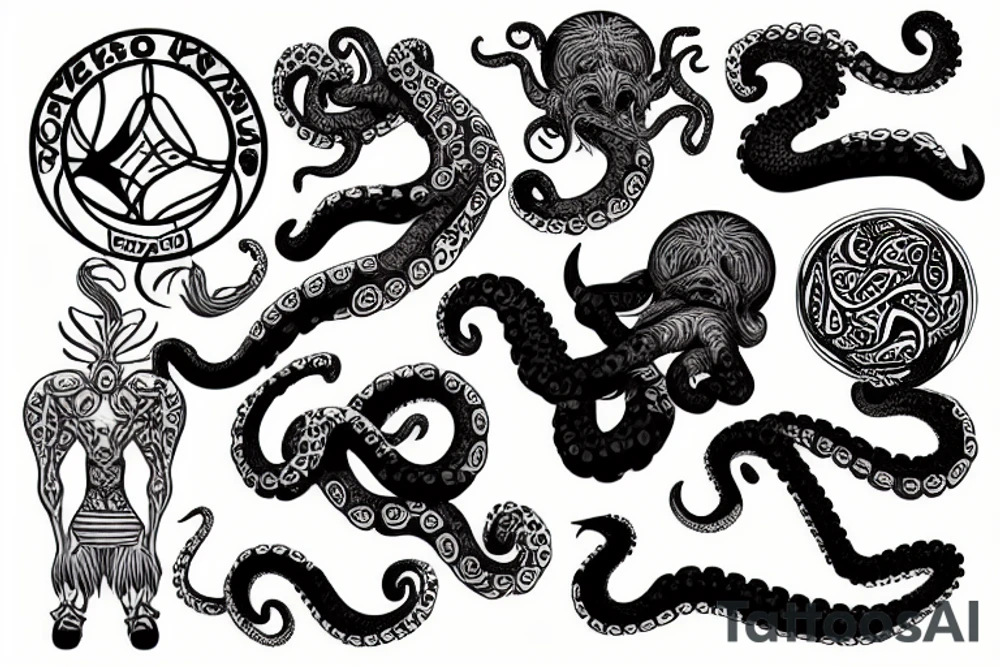 Leo Messi with octopus legs tattoo idea