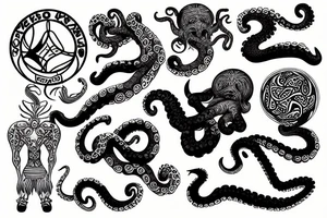 Leo Messi with octopus legs tattoo idea