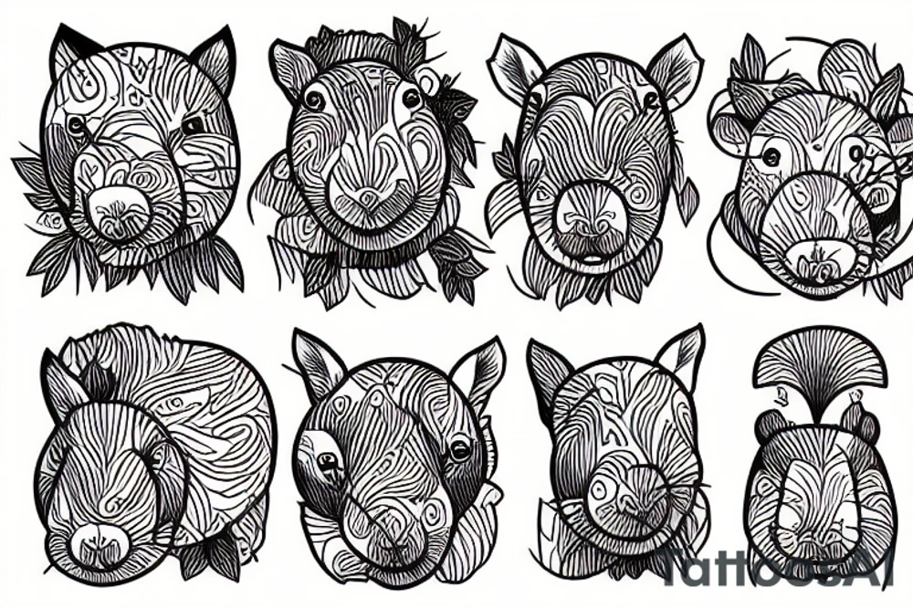 capybara, orange on head tattoo idea