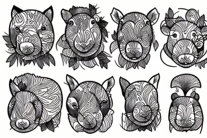 capybara, orange on head tattoo idea