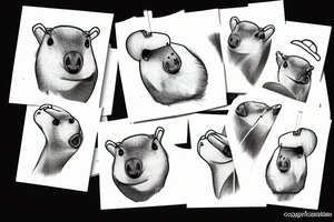 capybara, orange on head tattoo idea