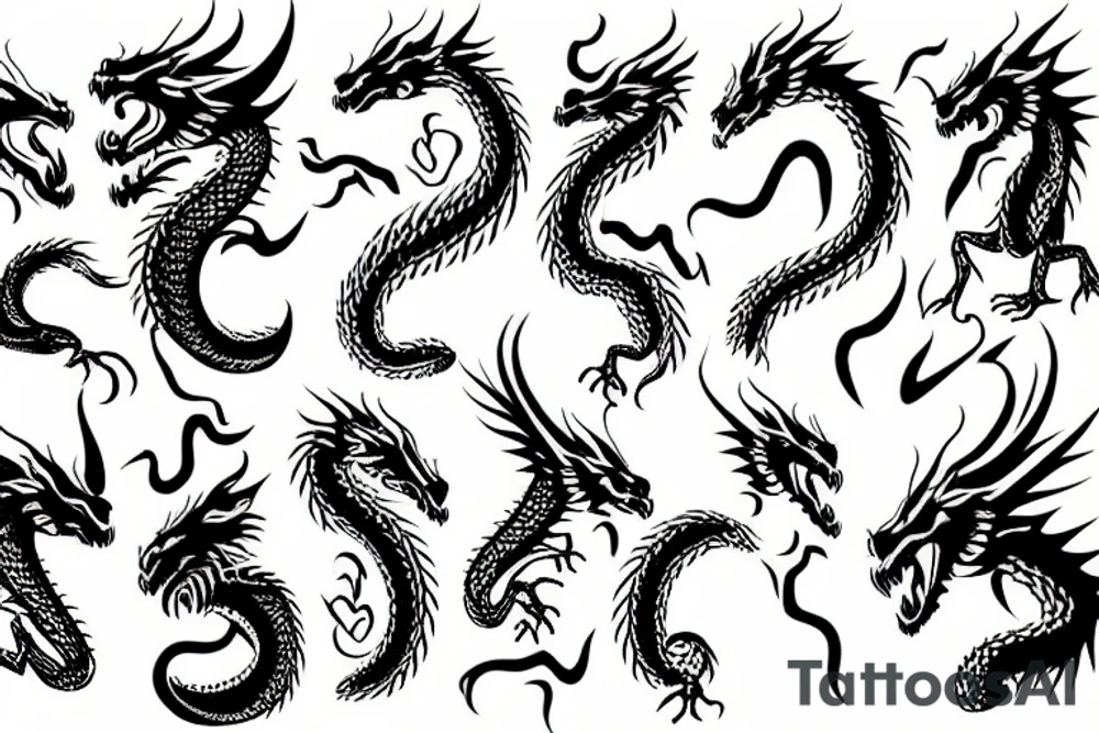 dragon face tattoo idea