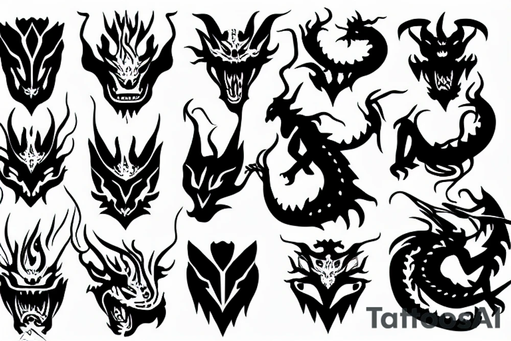 dragon face tattoo idea