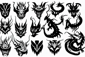 dragon face tattoo idea